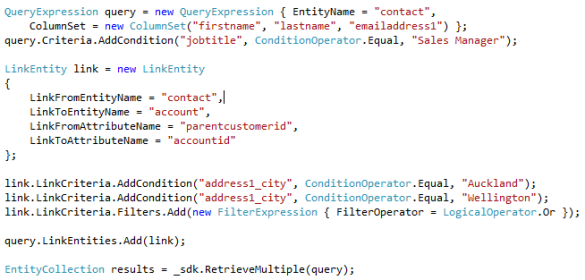 Dynamics CRM 2011 Querying Data with QueryExpression