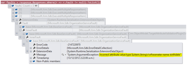Dynamics CRM ExecuteMultipleResponse Analysing the Results