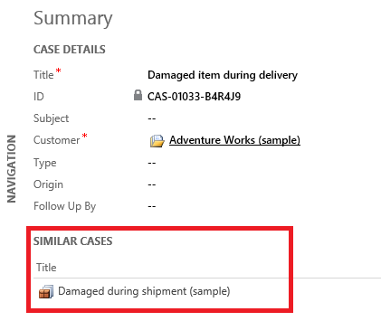 How to Find Similar Cases in Dynamics CRM 2011