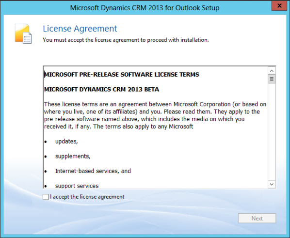 Installing Dynamics CRM 2013 for Outlook