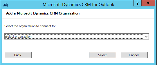 Microsoft Dynamics CRM for Outlook 2015 Configuration Wizard