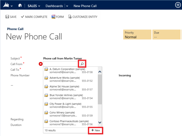 Quickly Create Records in CRM 2013 