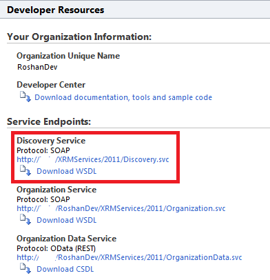 The Microsoft Dynamics CRM 2011 Discovery Service