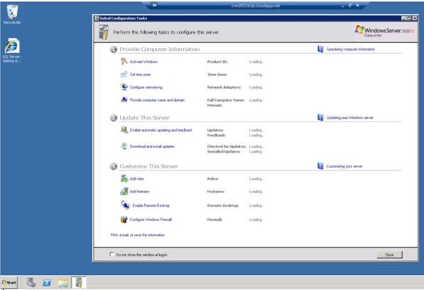 Dynamics CRM 2011 development environment on Windows Azure Part 3